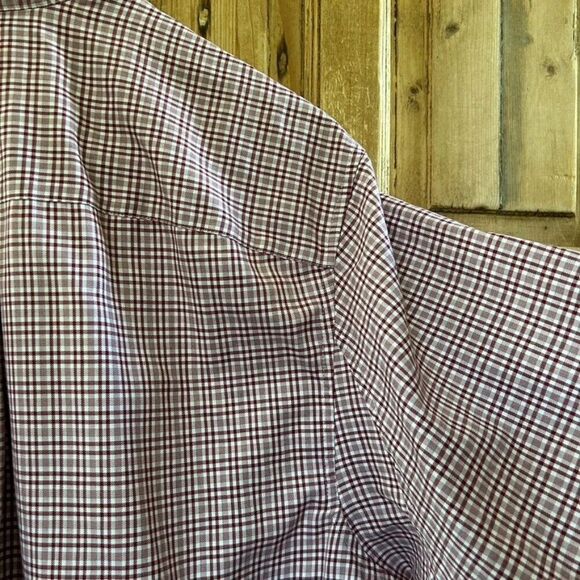 Duluth Trading Company Medium Red White Button Front Shirt Short Sleeve - Picture 8 of 8